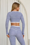Astoria LUXE BALANCE Staple Sleeved Crop - Blue Lattice - Adults Skate Too LLC