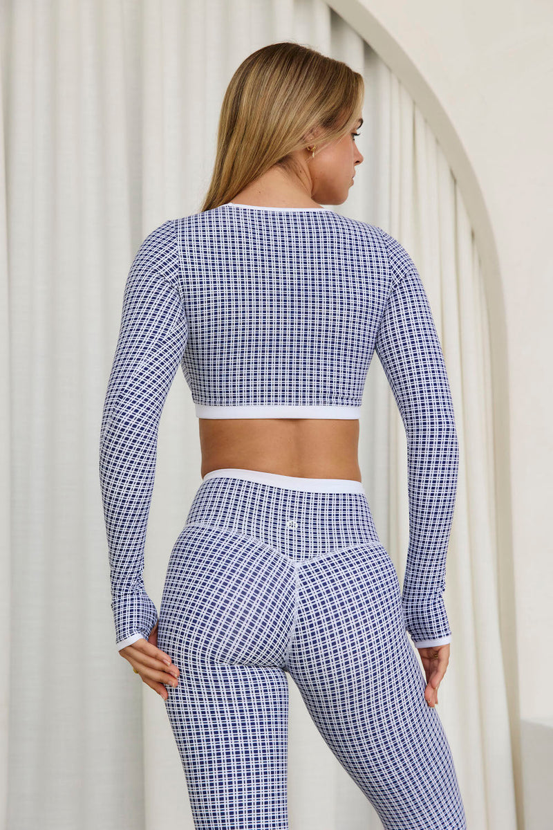 Astoria LUXE BALANCE Staple Sleeved Crop - Blue Lattice - Adults Skate Too LLC