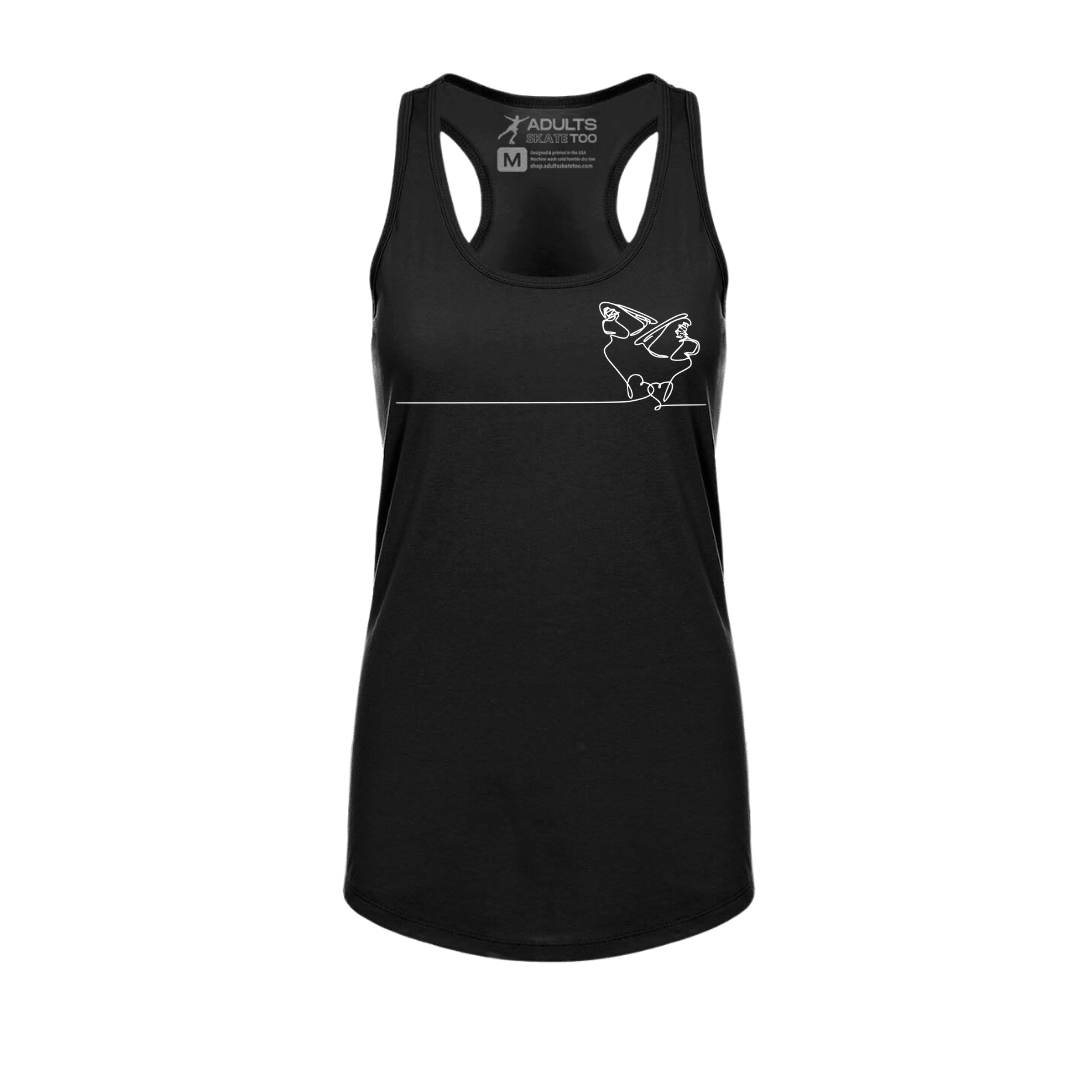 Ice Skate Heartstrings Racerback Tank - Adults Skate Too LLC