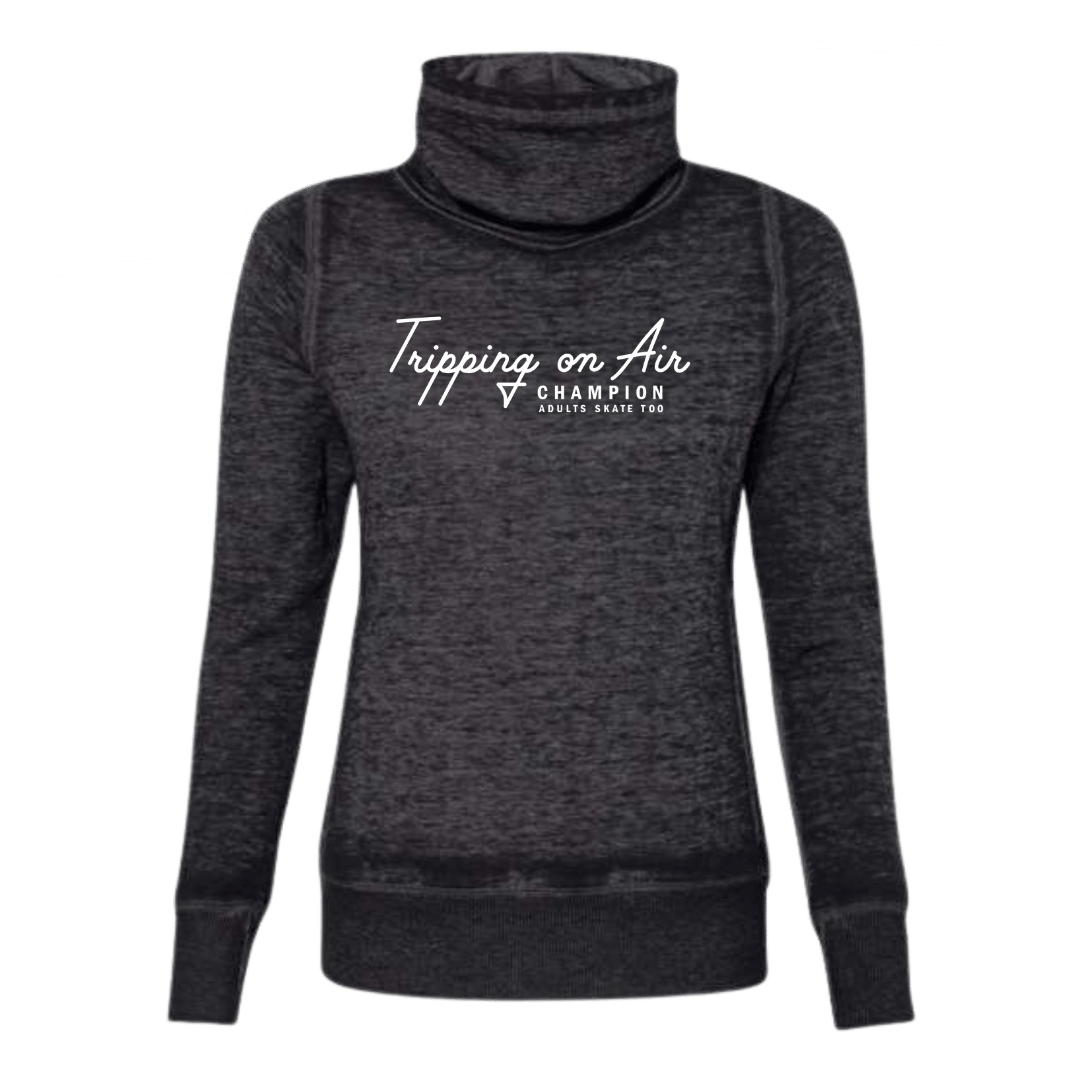 Sweat-shirt à col bénitier « Le patinage a mon cœur »