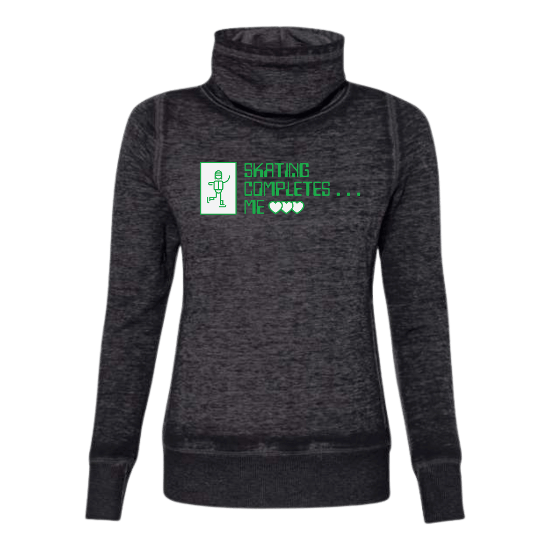 Skating Completes Me Cowl Neck Sweatshirt - Adults Skate Too LLC