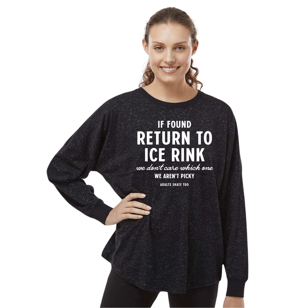 If Found Black Glitter Unisex Game Day Jersey Long Sleeve - M - Adults Skate Too LLC