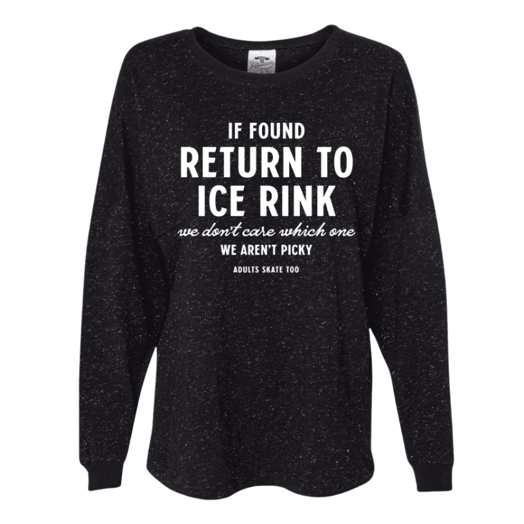 If Found Black Glitter Unisex Jersey Long Sleeve - M - Adults Skate Too LLC