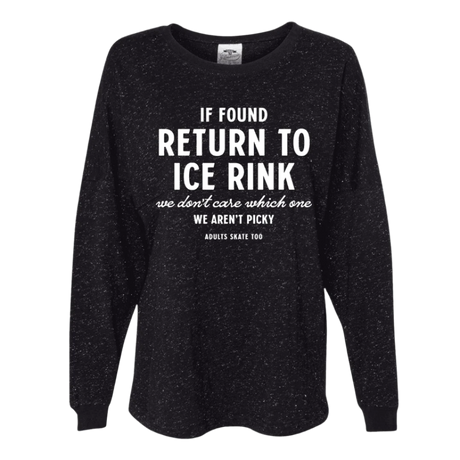 If Found Black Glitter Unisex Jersey Long Sleeve - M - Adults Skate Too LLC