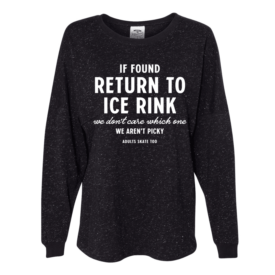 If Found Black Glitter Unisex Game Day Jersey Long Sleeve - M - Adults Skate Too LLC