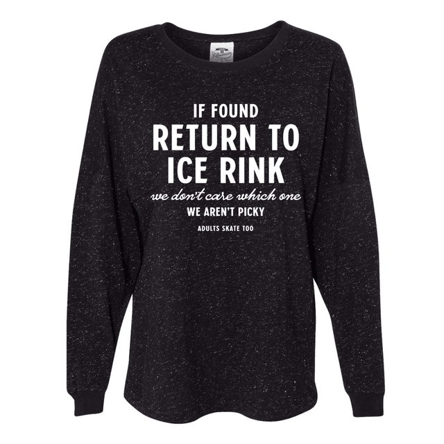 If Found Black Glitter Unisex Jersey Long Sleeve - M - Adults Skate Too LLC