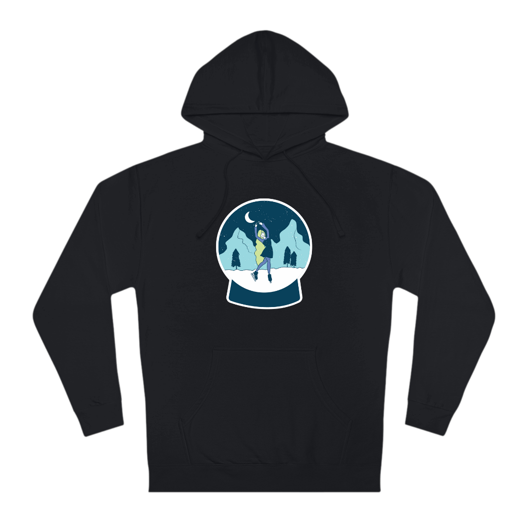 Snow Globe Skater Unisex Hoodie - Adults Skate Too LLC