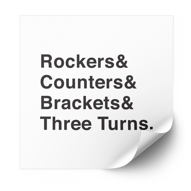 Rockers & Counters & Brackets & Three Turns Plastisol Heat Transfer