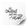Skating Has My Heart heat transfer in black graffiti style handwriting on a white backing sheet