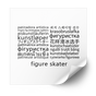 Languages heat transfer, the words for a woman figure skater in many languages above figure skater, black on white