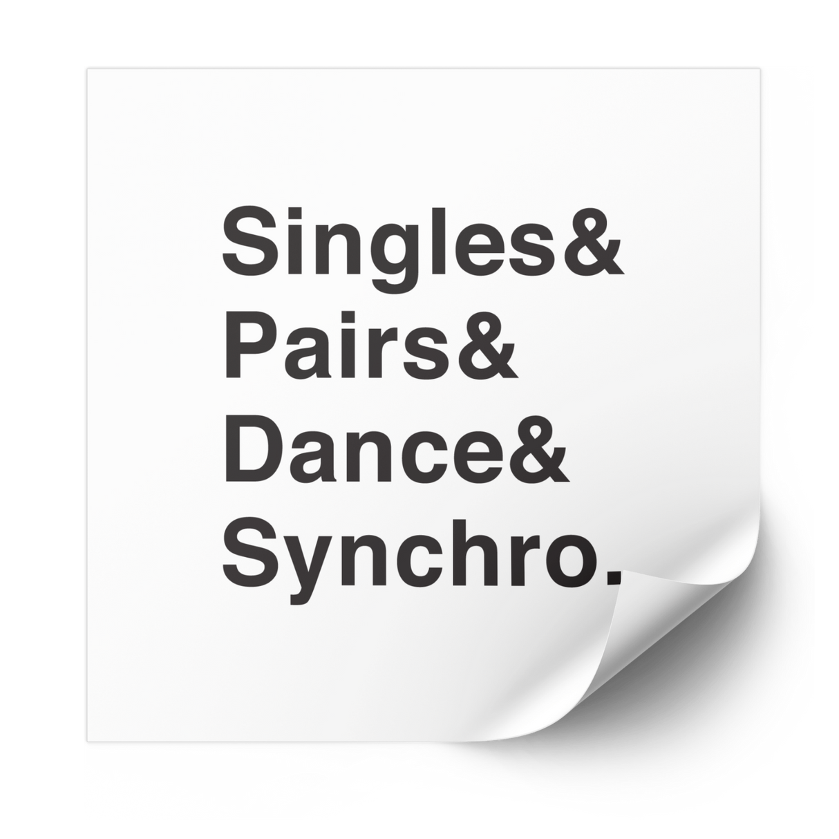 Singles Pairs Dance and Synchro Plastisol Heat Transfer - Adults Skate Too LLC