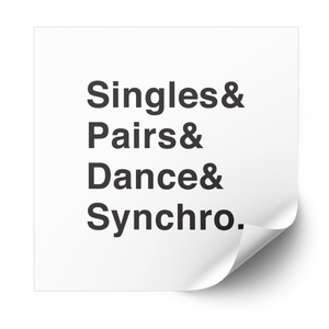 Singles Pairs Dance and Synchro Plastisol Heat Transfer - Adults Skate Too LLC