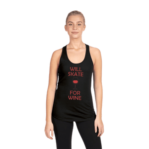 Will Skate For Wine Racerback Tank - M