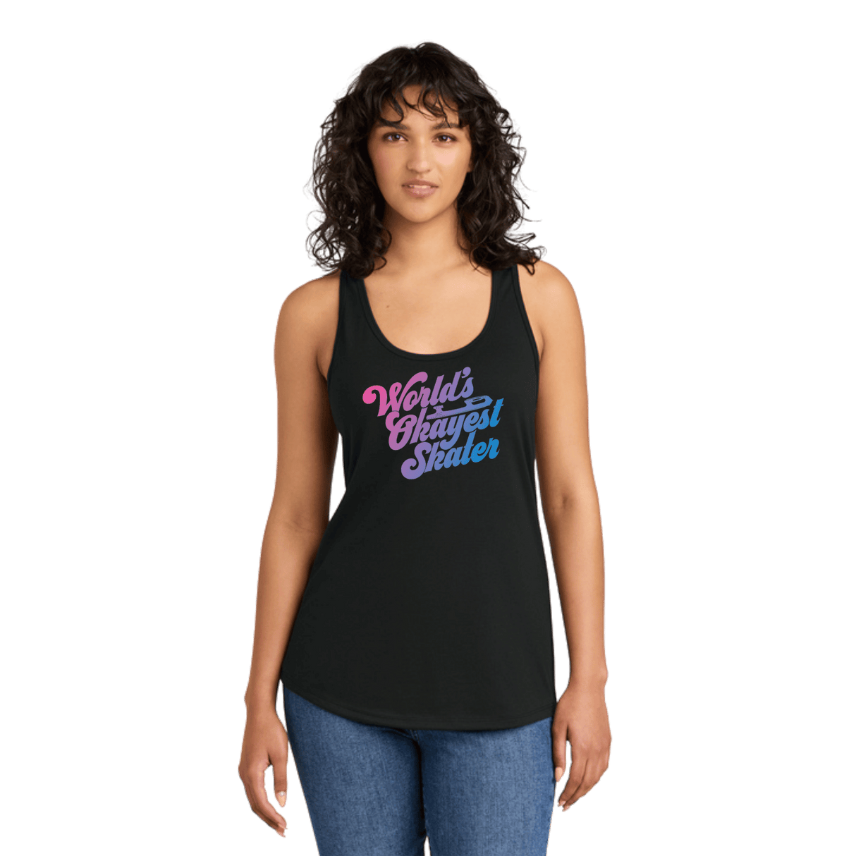 World's Okayest Skater Racerback Tank