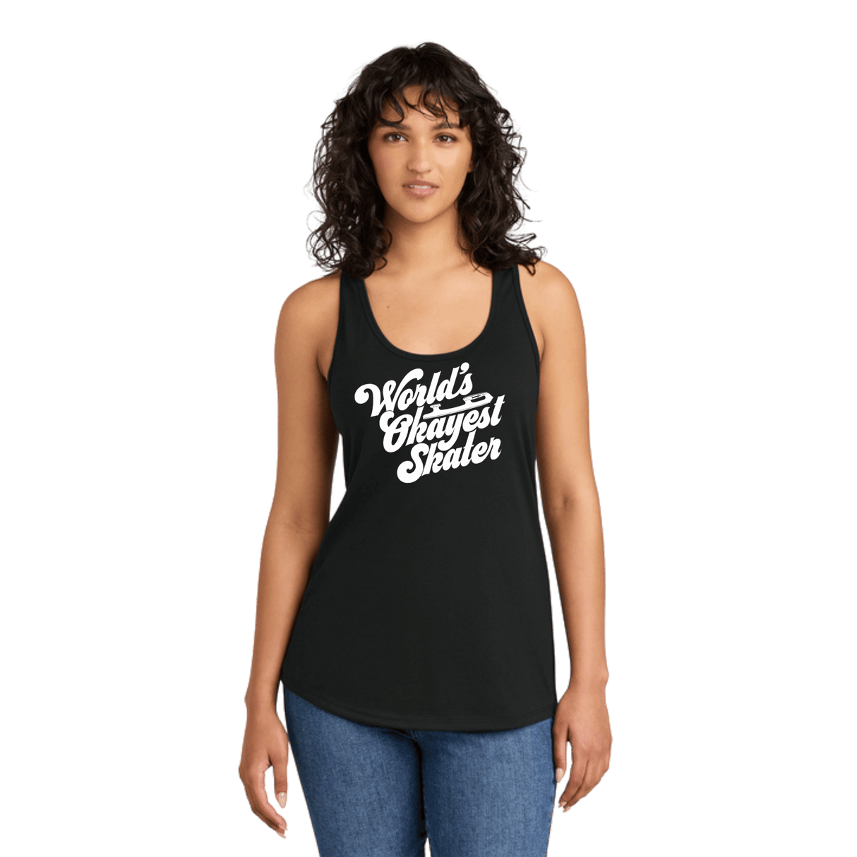 World's Okayest Skater Racerback Tank