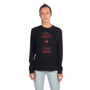 Will Skate For Wine Long Sleeve