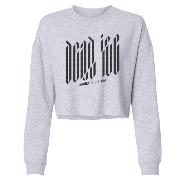 Dead Ice Women's Grey Crop Crew Sweatshirt - S - Adults Skate Too LLC