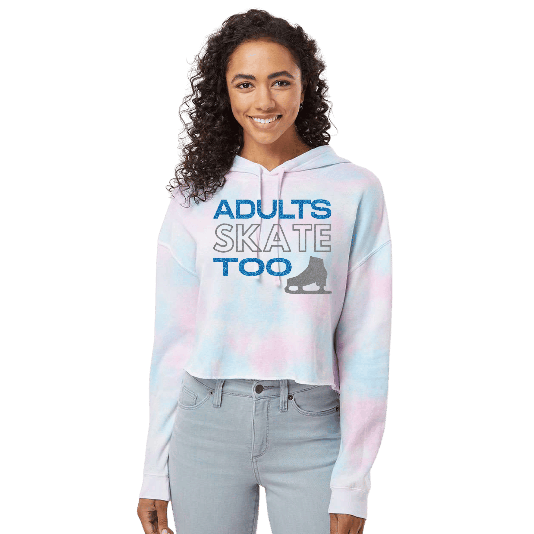 Adults Skate Too Glitter Cotton Candy Hooded Crop