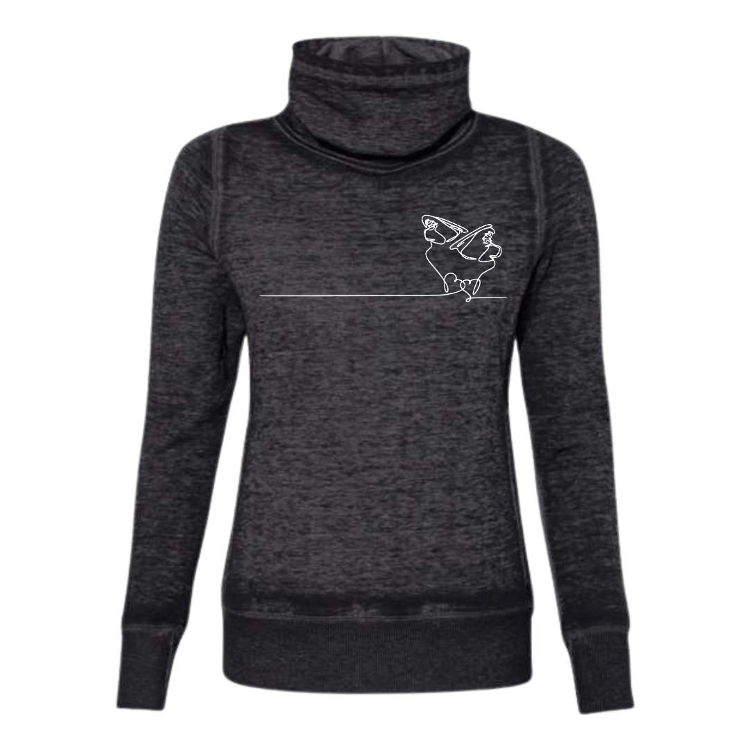 Ice Skate Heartstrings Cowl Neck Sweatshirt - Adults Skate Too LLC