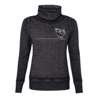 Ice Skate Heartstrings Cowl Neck Sweatshirt