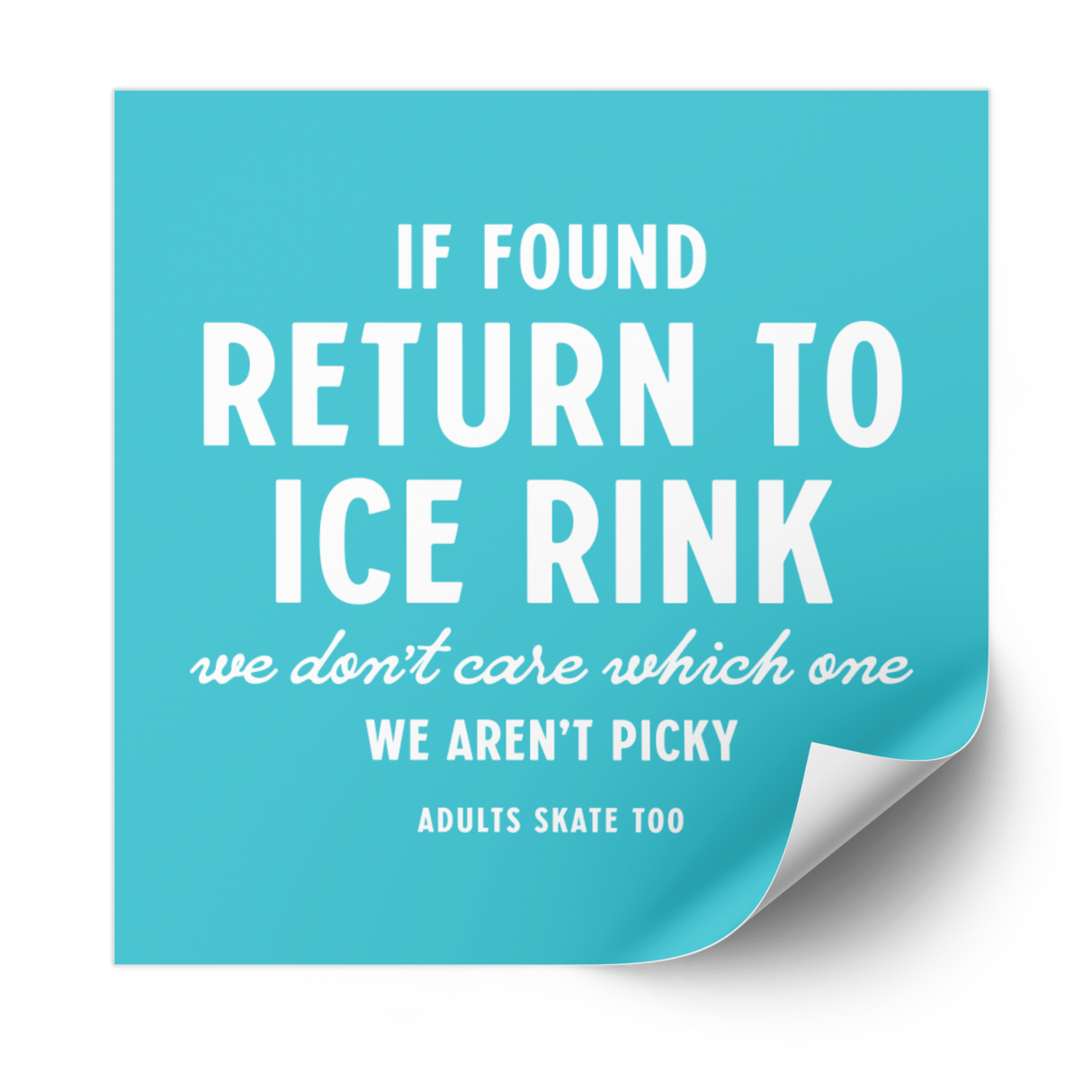 If Found Return to Ice Rink Plastisol Heat Transfer