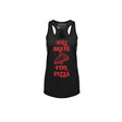 Will Skate For Pizza Racerback Tank Adults Skate Too LLC