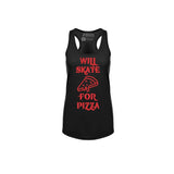 Will Skate For Pizza Racerback Tank - Adults Skate Too LLC