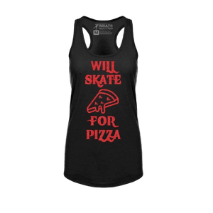 Will Skate For Pizza Racerback Tank - Adults Skate Too LLC