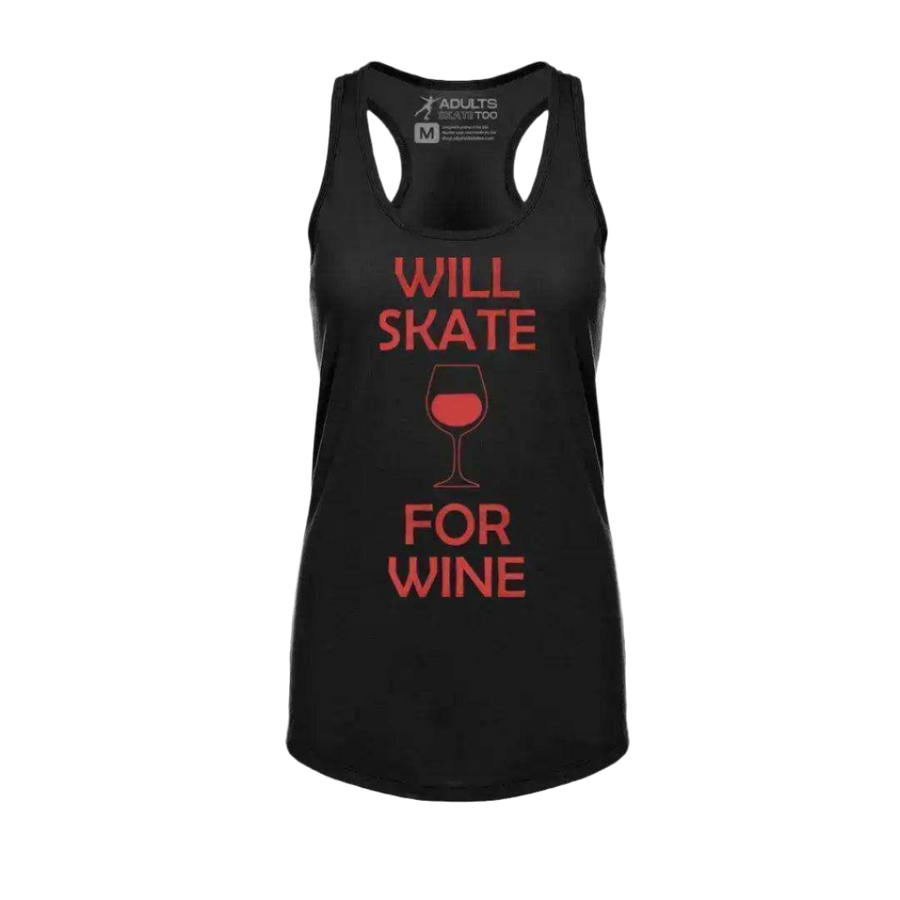 Will Skate For Wine Racerback Tank