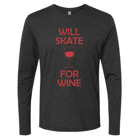 Will Skate For Wine Long Sleeve - Adults Skate Too LLC