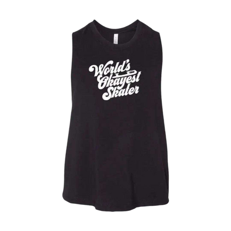 World's Okayest Skater Racerback Crop - Adults Skate Too LLC