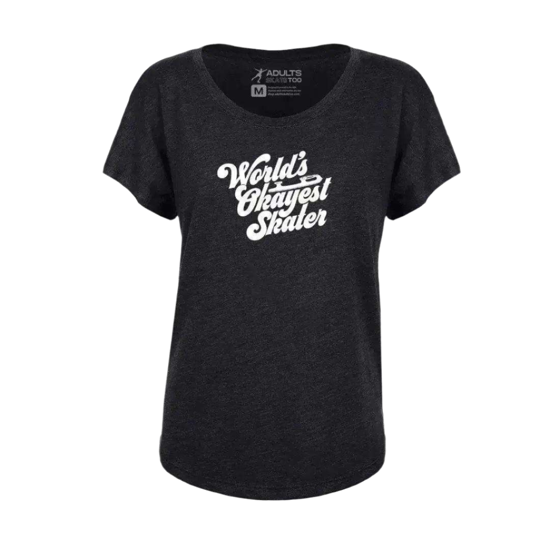 World's Okayest Skater Dolman Tee - Adults Skate Too LLC