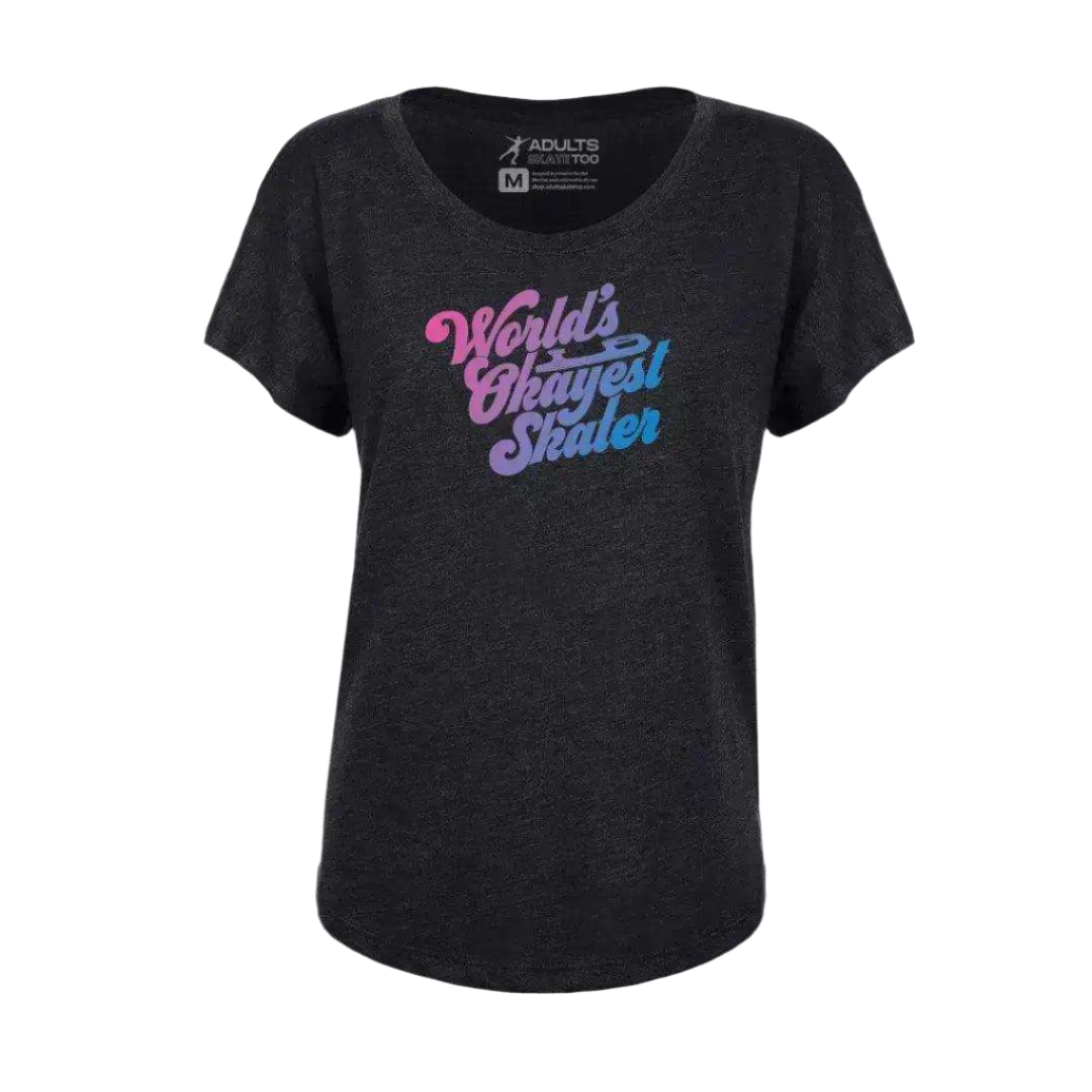 World's Okayest Skater Dolman Tee - Adults Skate Too LLC