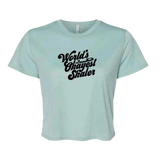 World's Okayest Skater Flowy Crop - Adults Skate Too LLC