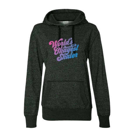 World's Okayest Skater Glitter Hoodie - Adults Skate Too LLC