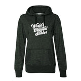 World's Okayest Skater Women's French Terry Glitter Hoodie Adults Skate Too LLC