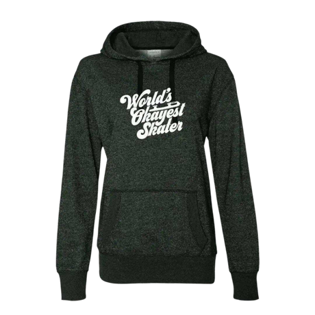 World's Okayest Skater Glitter Hoodie - Adults Skate Too LLC