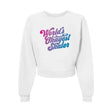 World's Okayest Skater Women's Raglan Pullover Fleece Adults Skate Too LLC