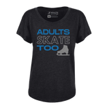 Adults Skate Too Glitter Dolman Tee