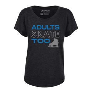 Adults Skate Too Glitter Dolman Tee - Adults Skate Too LLC