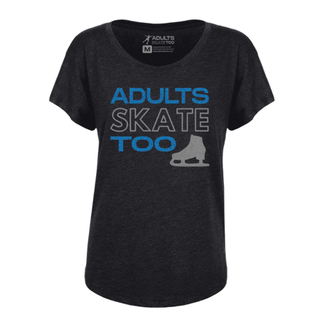 Adults Skate Too Glitter Dolman Tee - Adults Skate Too LLC