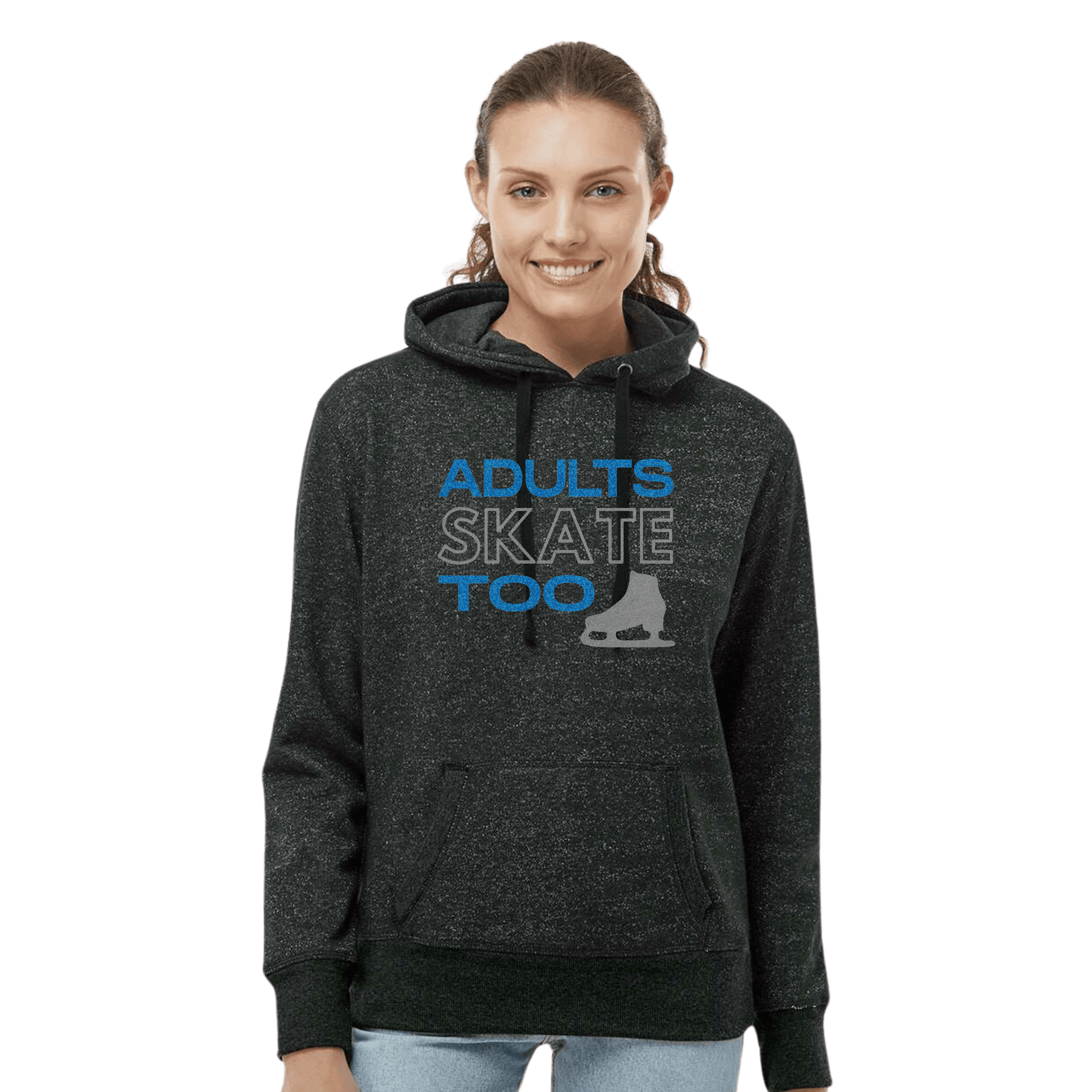 Adults Skate Too Glitter Glitter Hoodie