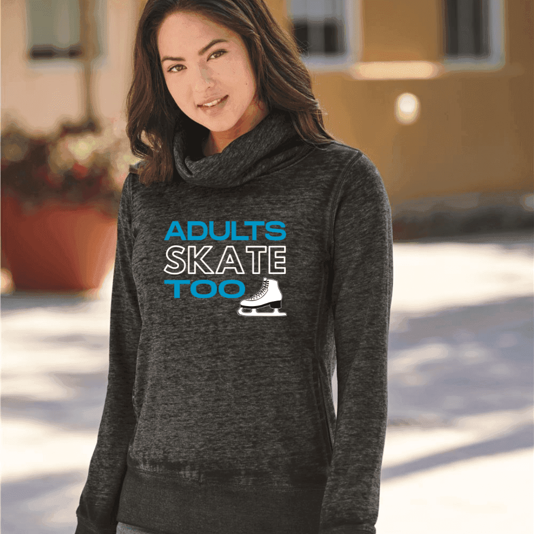 Adults Skate Too Cowl Neck Sweatshirt - Adults Skate Too LLC