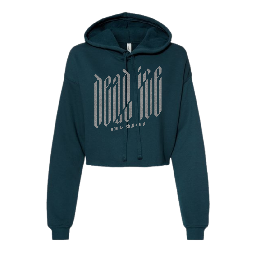 SALE | Dead Ice Women's Teal Hooded Crop - M, L - Adults Skate Too