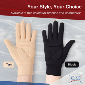 CRS Cross Figure Skating Padded Gloves - Tan