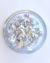 Dolly - White Iridescent Chunky Glitter with Butterflies