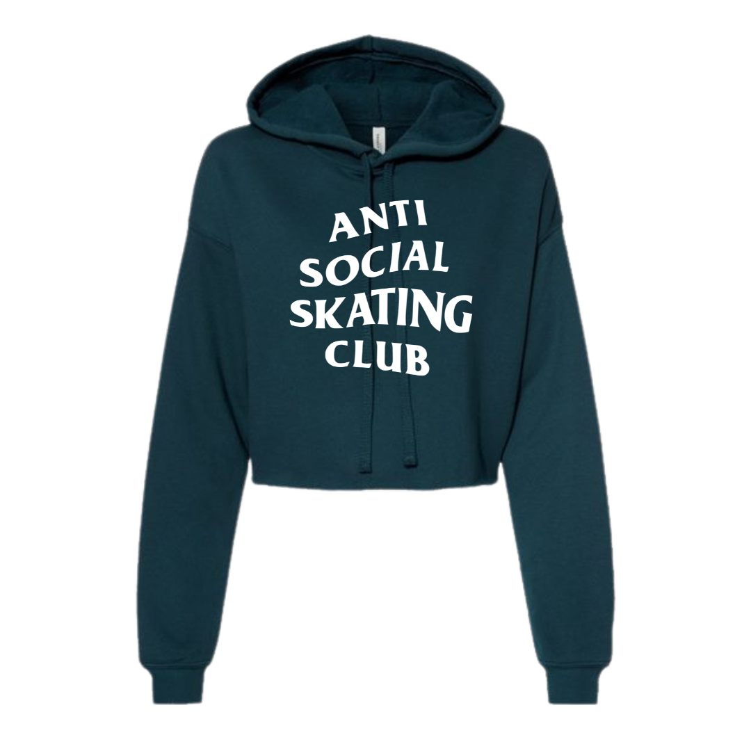 SALE | Anti Social Skating Club Women's Teal Hooded Crop - L - Adults Skate Too