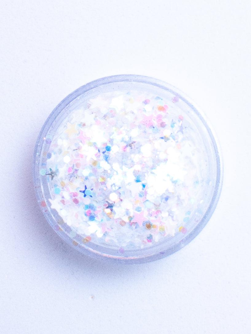 Lunautics Snow Angel - Iridescent White Glitter with Stars