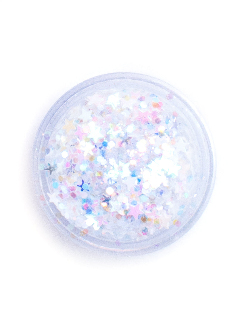 Lunautics Snow Angel - Iridescent White Glitter with Stars