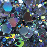 Lunautics Holla Gurl - Holographic Silver Chunky Glitter with Hearts